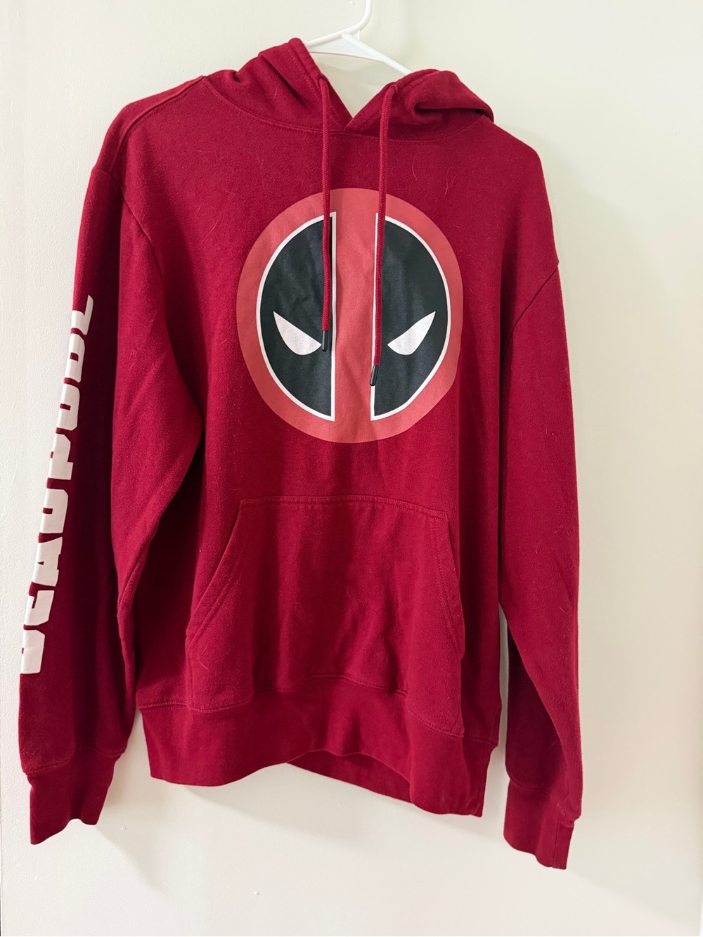 Marvel Men's Red Deadpool Crewneck Hoodie
